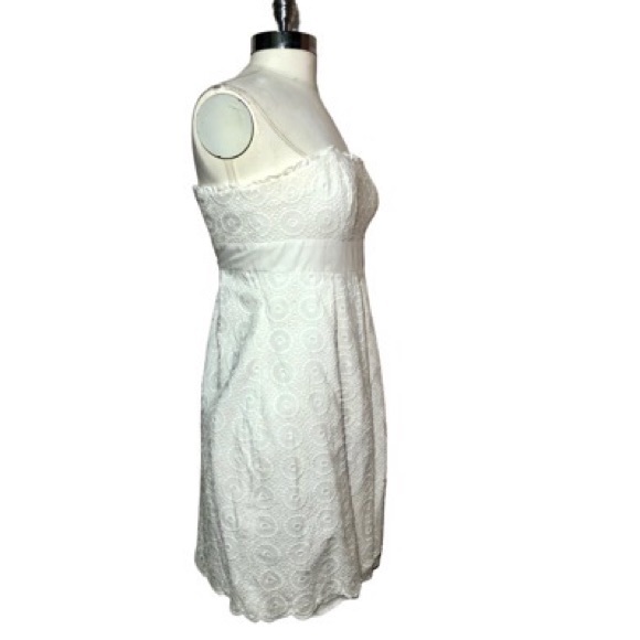 Lilly Pulitzer Betsey White Large Circle Eyelet Strapless Dress Sz 8 - Picture 4 of 10